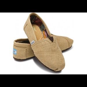 Toms Ladies Burlap Slip Ons - size 7.5